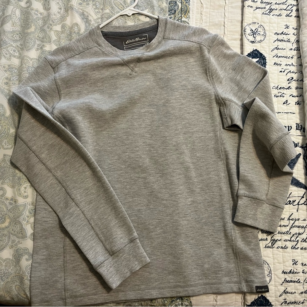 Eddie Bauer Men's Heather Gray Long Sleeve Shirt
